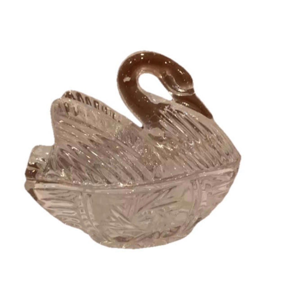 🌼Glass Swan Bird Vanity Display Trinket Box - Home Decor